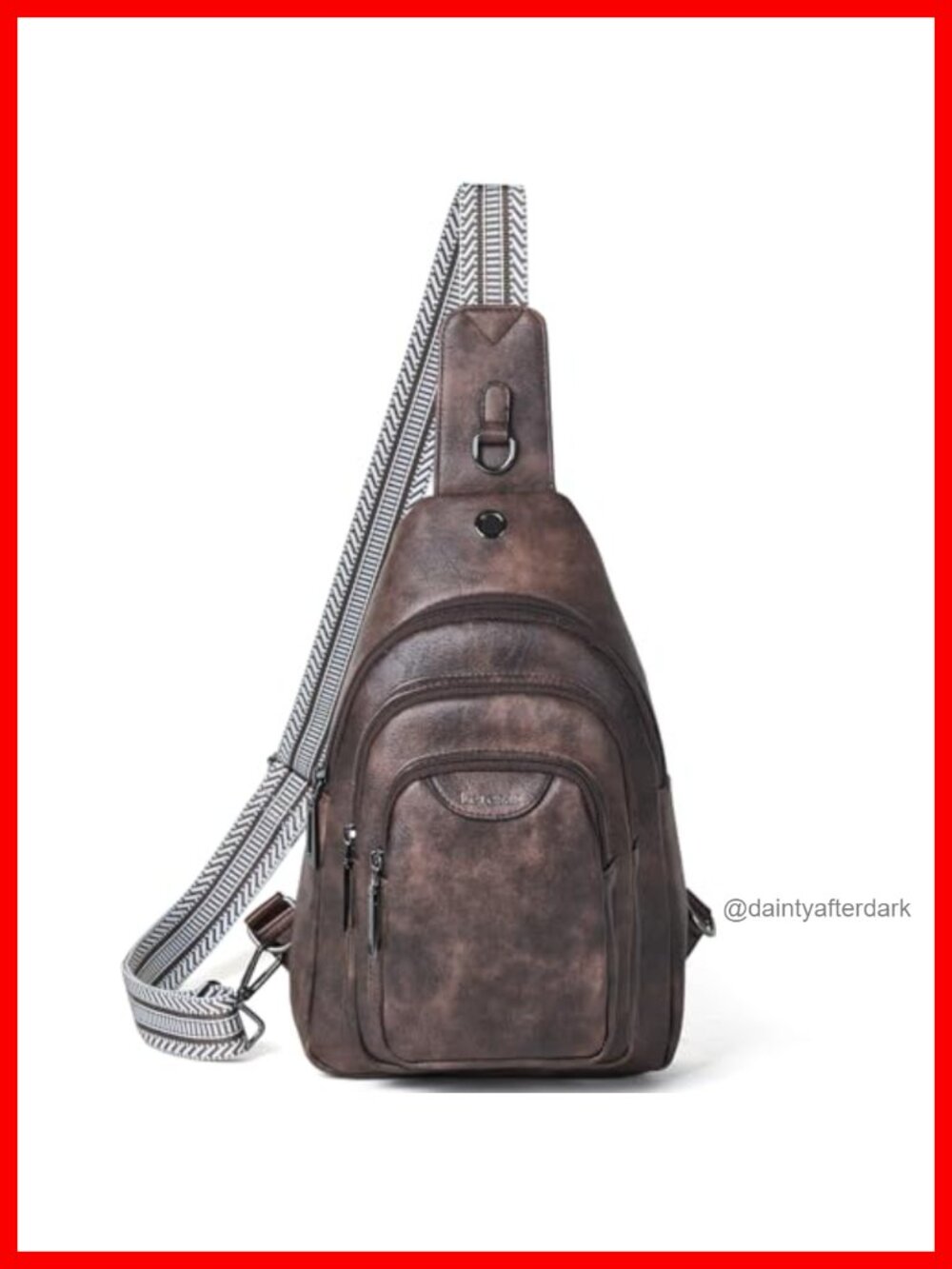 Sling Bag Crossbody Anti Theft Faux Leather PU Shoulder Fanny Pack Belt Bag 10L
